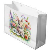 Frühlingshase Große Geschenktüte (Vorderseite Schrägansicht)