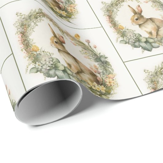Frühlingshase im Kraut Geschenkpapier (Rolleneckpunkt)
