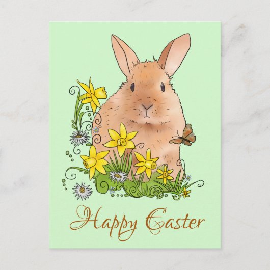 Frühlingshase Postkarte (Vorderseite)