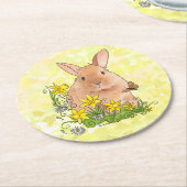 Frühlingshase runder pappuntersetzer (Angewinkelt)