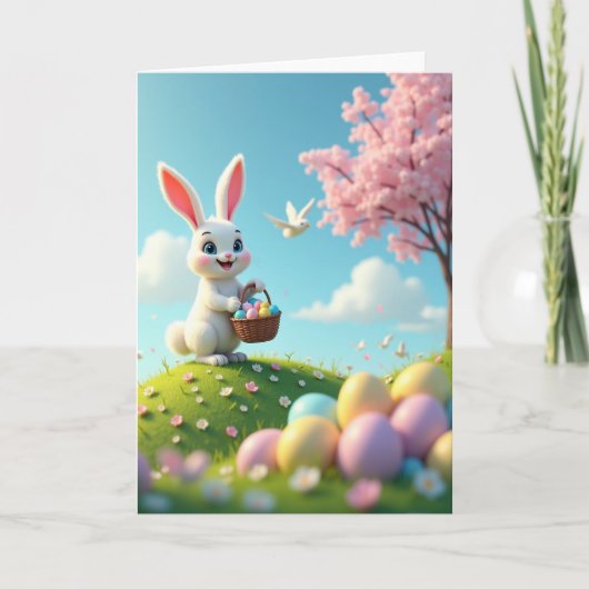 Frühlingshase und Eier Karte (Vorderseite)