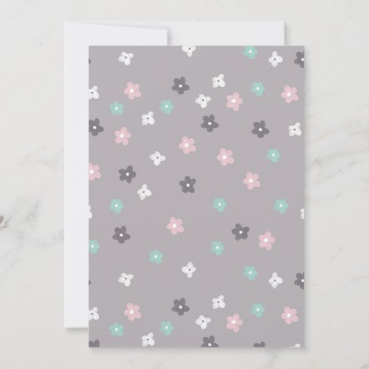 Frühlingshasen Blütendusche Kinderdusche Einladung (Rückseite)