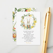 Frühlingshasen-Bücher für Babywunschkarte