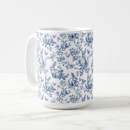 Frühlingshasen Chinoiserie Muster Kaffeetasse (Vorderseite Links)