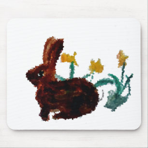 Frühlingshasen Daffodie Art Mousepad