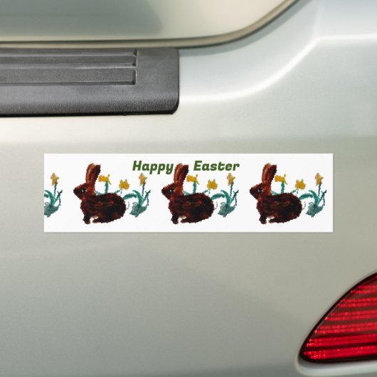 Frühlingshasen Daffodil Happy Oaster Autoaufkleber (Auf Auto)