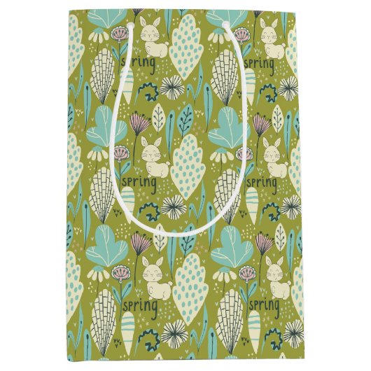 Frühlingshasen-Natur Mittlere Geschenktüte (Vorderseite)