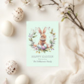 Frühlingshasen Ostereier Kranz Personalisiert Feiertagskarte