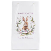 Frühlingshasen Ostereier Kranz Personalisiert Kleine Geschenktüte (Vorderseite)