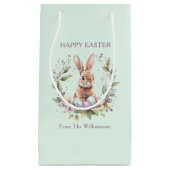 Frühlingshasen Ostereier Kranz Personalisiert Kleine Geschenktüte (Vorderseite)