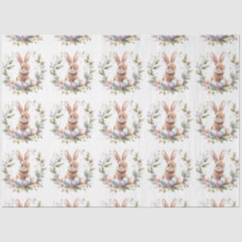 Frühlingshasen Ostereier Kranz Seidenpapier