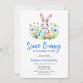 Frühlingshasen Ostern Dritter Geburtstag Einladung (Vorderseite)