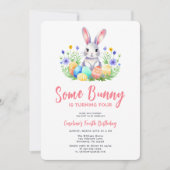 Frühlingshasen Ostern Viertes Geburtstag Einladung (Vorderseite)