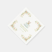 Frühlingshasen-Teeparty-Baby-Shower Serviette (Ecke)