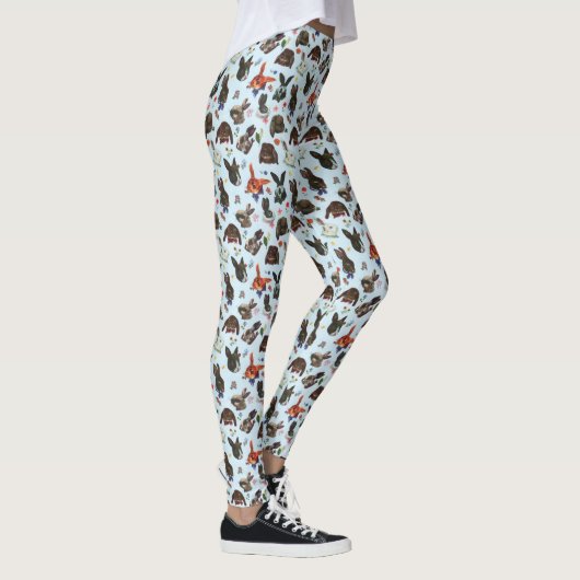 Frühlingshasen Wald Floral Leggings (Rechts)