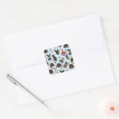Frühlingshasen Wald Floral Quadratischer Aufkleber (Umschlag)