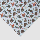 Frühlingshasen Wald Floral Seidenpapier (Ausschnitt)