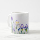 Frühlingshauch – Iris-Blüten-Tasse Kaffeetasse (Vorderseite Links)