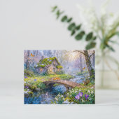 Frühlingshaus am Waldstrom Postkarte (Stehend Vorderseite)