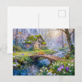 Frühlingshaus am Waldstrom Postkarte (Vorne/Hinten)