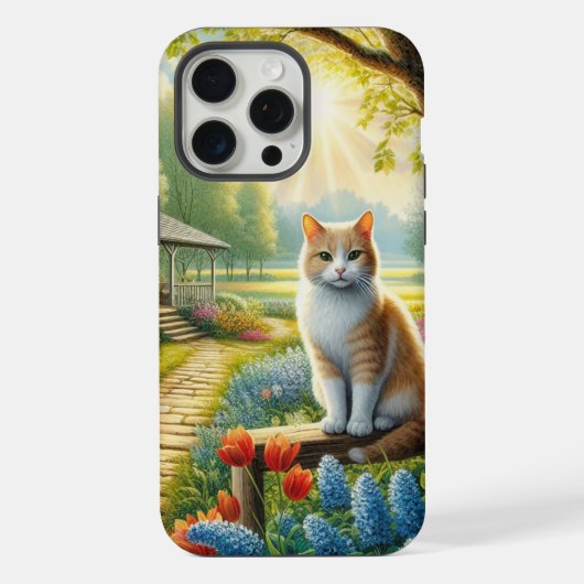 Frühlingshaus/Garten & Katze iPhone Hülle (Rückseite)