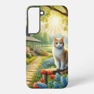 Frühlingshaus/Garten & Katze Samsung Galaxy Hülle