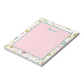 Frühlingshäuschen-Blumen-Monogramm Notizblock (Rotiert)