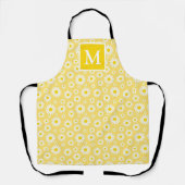 Frühlingshellgelb und Weißes Milchmonogramm Schürze (Vorderseite)