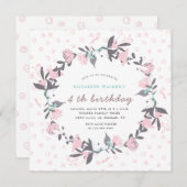 Frühlingsherde Blütenrötung Geburtstag Einladung (Vorne/Hinten)