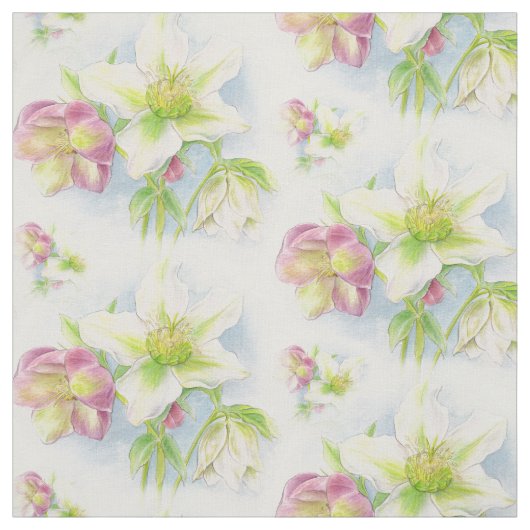 Frühlingshhellebohrer, Aquarellgewebe Stoff (Muster)