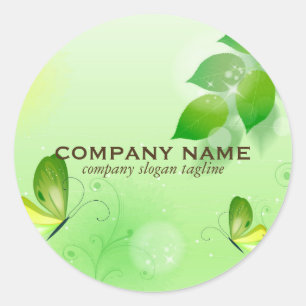 Frühlingshintergrund mit Schmetterling Runder Aufkleber