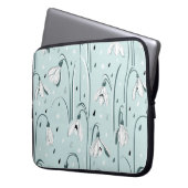 Frühlingshintergrund mit zarten Schneefallsehen-Bl Laptopschutzhülle (Vorderseite Links)