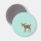 Frühlingshirsche auf blau magnet (Vorderseite/Rückseite)