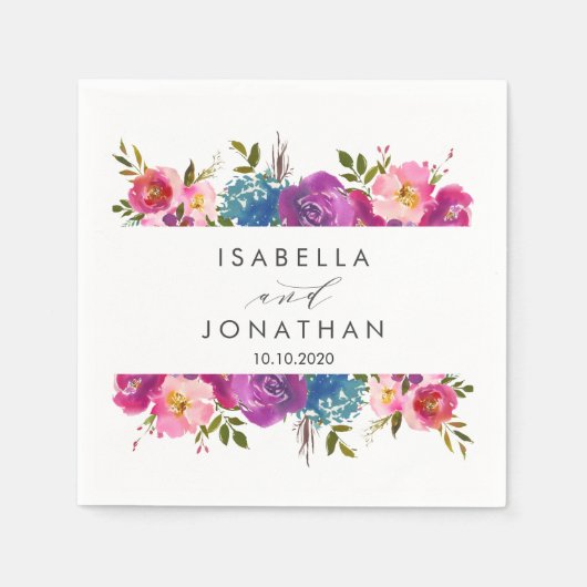Frühlingshitz | Blume Rahmen Hochzeit Custom Serviette (Vorderseite)