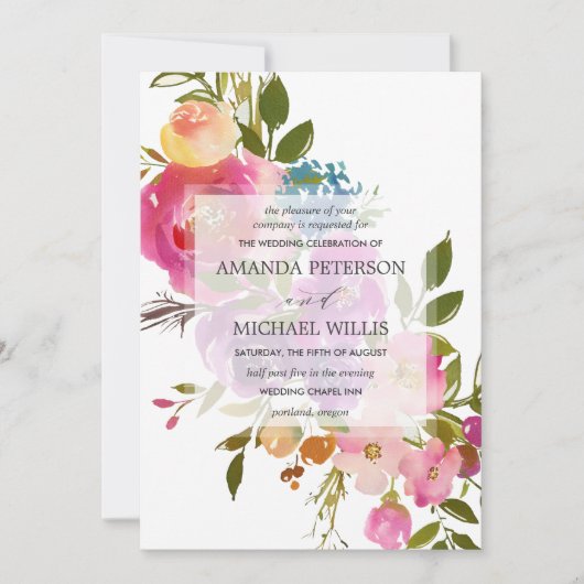 Frühlingshitz | Moderne Hochzeit der botanischen r Einladung (Vorderseite)