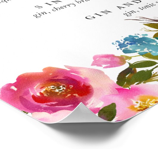 Frühlingshitz | Pink Floral Signature Cocktail Men Poster (Ecke)