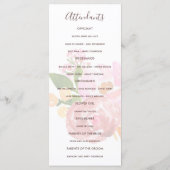 Frühlingshochzeit Aquarell Blumen Hochzeitsprogram Programm (Rückseite)