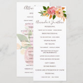 Frühlingshochzeit Aquarell Blumen Hochzeitsprogram Programm (Vorne/Hinten)