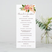 Frühlingshochzeit Aquarell Blumen Hochzeitsprogram Programm (Stehend Vorderseite)