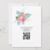 Frühlingshochzeit Blumen QR Code RSVP Einladung (Rückseite)