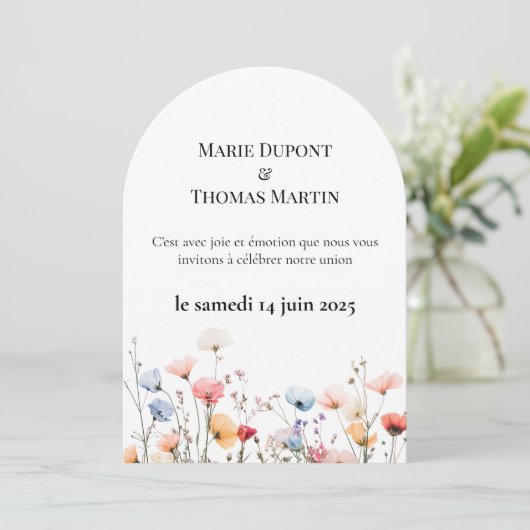 Frühlingshochzeit Einladung (Stehend Vorderseite)