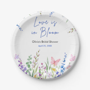 Frühlingshochzeit Floral Love is in Bloom Brautpar Pappteller