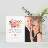 FrühlingsHochzeit mit floralen Hochzeiten Foto Save The Date (Stehend Vorderseite)