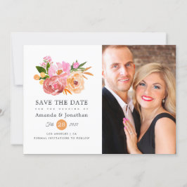 FrühlingsHochzeit mit floralen Hochzeiten Foto Save The Date