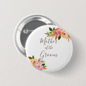 Frühlingshochzeitsblumen Mutter der Braut Button (Vorne & Hinten)