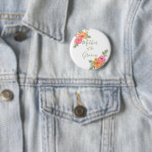 Frühlingshochzeitsblumen Mutter des Bräutigams Button (Beispiel)