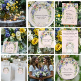 Frühlingshochzeitsbrause mit Blumenmotiven Geschenkanhänger
