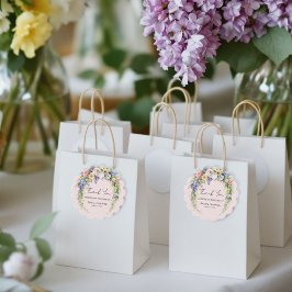 Frühlingshochzeitsbrause mit Blumenmotiven Geschenkanhänger
