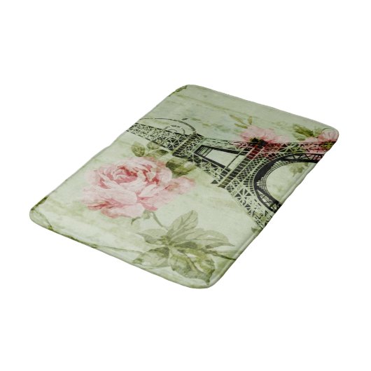 Frühlingsholz Rosa Blumenzauber, Periseiffelturm Badematte (Schrägansicht)