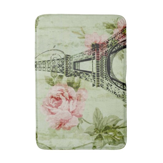 Frühlingsholz Rosa Blumenzauber, Periseiffelturm Badematte (Vorderseite Vertikal)